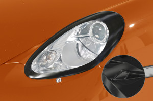 Koplampspoilers | geschikt voor Porsche | Boxster 09-12 2d cab. / Cayman 09-13 3d cou. | type 987 | ABS-kunststof | zwart Glanzend