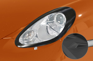Koplampspoilers | geschikt voor Porsche | Boxster 09-12 2d cab. / Cayman 09-13 3d cou. | type 987 | ABS-kunststof | zwart ongespoten