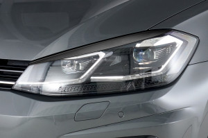Koplampspoilers | geschikt voor Volkswagen | Golf 17-18 3d hat. VII / Golf 17-20 5d hat. VII | rechte versie | ABS-kunststof | ongespoten