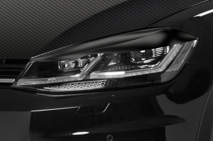 Koplampspoilers | geschikt voor Volkswagen | Golf 17-18 3d hat. VII / Golf 17-20 5d hat. VII | gebogen versie | ABS-kunststof | ongespoten