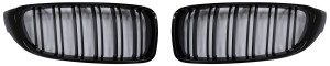 Grillen set | Nieren | BMW 4-Serie F32 F33 F35 | Zwart glanzende omlijsting, matte spijlen | performance M4 look