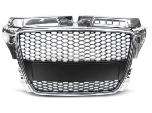 Grill | Audi | A3 08-12 3d hat. / A3 Cabriolet 08-13 2d cab. / A3 Sportback 08-13 5d hat. | RS type | ABS Kunststof | chroom