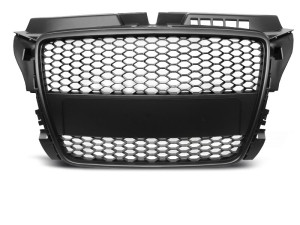 Grill | geschikt voor Audi | A3 08-12 3d hat. / A3 Cabriolet 08-13 2d cab. / A3 Sportback 08-13 5d hat. | RS type | ABS Kunststof | mat zwart