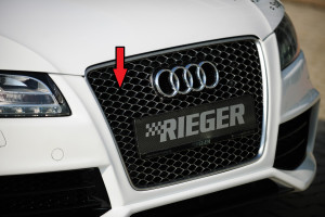 Grill geschikt voor Audi RS5 (B8), gun-metal | A5 (B8/B81): 06.07-07.11 (tot Facelift) - Coupé, Cabrio, Sportback A5 S5 (B8/B81): 06.07-07.11 (tot Facelift) - Coupé, Cabrio, Sportback RS5 (B8): 03.10-12.11 (tot Facelift) - Coupe, Cabrio | stuk abs | Rieger Tuning