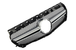 Grill | geschikt voor Mercedes-Benz CLA-klasse Coupé 13-19 4d sed. / C117 CLA-klasse Shooting Brake 15-19 5d sta. X117 | AMG-Look | zilver mat abs |