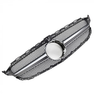 Grill | geschikt voor Mercedes-Benz C-Klasse W205 2014-2018 | AMG - Look | stuk abs | | zilverzwart