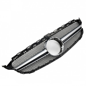 Grill | geschikt voor Mercedes-Benz C-Klasse W205 2014-2018 | AMG - Look | stuk abs | | zilverzwart