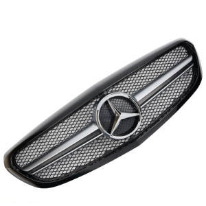 Grill | geschikt voor Mercedes-Benz C-Klasse W205 2014-2018 | AMG - Look | stuk abs | | zilverzwart