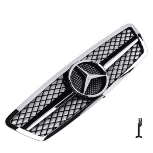 Grill | geschikt voor Mercedes-Benz C-Klasse W203 2000-2007 | AMG - Look | stuk abs | | chroomzwart