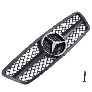 Grill | geschikt voor Mercedes-Benz C-Klasse W203 2000-2007 | AMG - Look | stuk mat abs | | zwartchroom