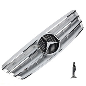 Grill | geschikt voor Mercedes-Benz C-Klasse W203 2000-2007 | CL AMG - Look | stuk abs | | chroomzilver