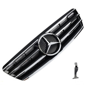 Grill | geschikt voor Mercedes-Benz C-Klasse W203 2000-2007 | CL AMG - Look | stuk abs | | chroomzwart