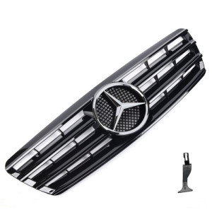 Grill | geschikt voor Mercedes-Benz C-Klasse W203 2000-2007 | CL AMG - Look | stuk glanzend abs | | zwartchroom