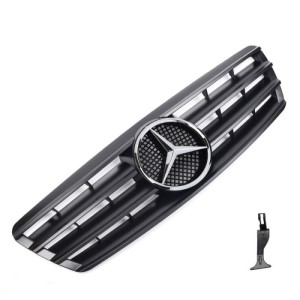 Grill | geschikt voor Mercedes-Benz C-Klasse W203 2000-2007 | CL AMG - Look | stuk mat abs | | zwartchroom