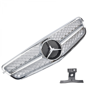 Grill | geschikt voor Mercedes-Benz C-Klasse W204 2007-2014 | AMG - Look | stuk abs | | chroom
