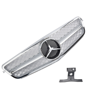Grill | geschikt voor Mercedes-Benz C-Klasse W204 2007-2014 | AMG - Look | stuk abs | chroom/zilver