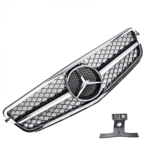 Grill | geschikt voor Mercedes-Benz C-Klasse W204 2007-2014 | AMG - Look | stuk abs | | chroomzwart