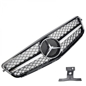 Grill | geschikt voor Mercedes-Benz C-Klasse W204 2007-2014 | AMG - Look | stuk abs | | zwartchroom