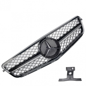 Grill | geschikt voor Mercedes-Benz C-Klasse W204 2007-2014 | AMG - Look | stuk glanzend abs | | zwart