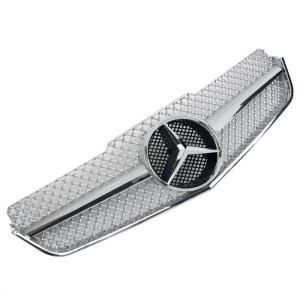 Grill | geschikt voor Mercedes-Benz E-Klasse W207 Coupé / Cabrio 2009-2013 | AMG - Look | stuk abs | | chroomzilver