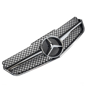 Grill | geschikt voor Mercedes-Benz E-Klasse W207 Coupé / Cabrio 2009-2013 | AMG - Look | stuk abs | | chroomzwart