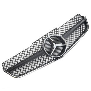 Grill | geschikt voor Mercedes-Benz E-Klasse W207 Coupé / Cabrio 2009-2013 | AMG - Look | stuk mat abs | | zwartchroom
