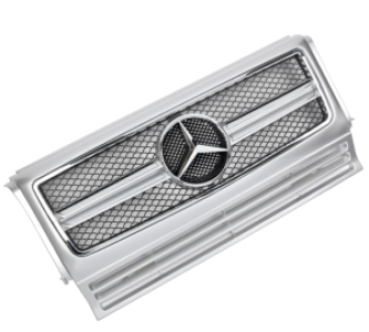 Grill | geschikt voor Mercedes-Benz G-Klasse W463 1990-2012 | AMG - Look | stuk gespoten abs | | chroomzilver