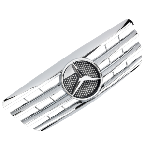 Grill | Mercedes-Benz E-Klasse W210 Sedan / S210 Estate 1999-2002 | AMG - Look | stuk glanzend abs | | chroom