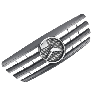 Grill | Mercedes-Benz E-Klasse W210 Sedan / S210 Estate 1999-2002 | AMG - Look | stuk mat abs | | zwartchroom