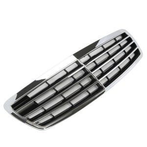Grill | Mercedes-Benz E-Klasse W211 Sedan / S211 Estate 2002-2006 | AMG - Look | zonder logo | stuk glanzend abs | | zwartchroom