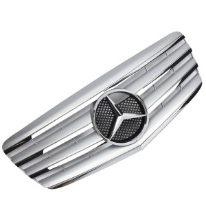 Grill | geschikt voor Mercedes-Benz E-Klasse W211 Sedan / S211 Estate 2006-2009 | AMG - Look | stuk abs | | chroomzilver