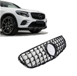 Grill | geschikt voor Mercedes-Benz GLC-Klasse X253 2015-2019 + GLC-Coupe C253 2015-2019 | PANAMERICANA - Look | z360 camera | zwart chroom