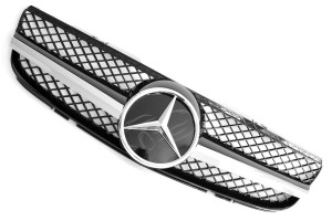 Grill | geschikt voor Mercedes-Benz SL-Klasse R230 2006-2008 | AMG - Look | stuk abs | | chroomzwart