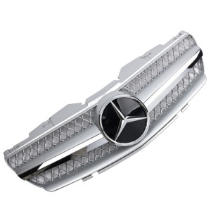 Grill | geschikt voor Mercedes-Benz SL-Klasse R230 2001-2006 | AMG - Look | stuk abs | | chroomzilver