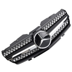 Grill | geschikt voor Mercedes-Benz SL-Klasse R230 2001-2006 | AMG - Look | stuk abs | | chroomzwart