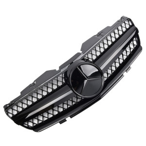 Grill | geschikt voor Mercedes-Benz SL-Klasse R230 2001-2006 | AMG - Look | stuk glanzend abs | | zwart