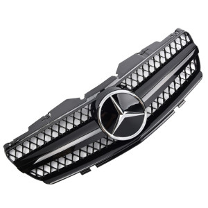 Grill | geschikt voor Mercedes-Benz SL-Klasse R230 2001-2006 | AMG - Look | stuk glanzend abs | | zwartchroom