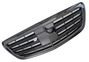 Grill | geschikt voor Mercedes-Benz | S-klasse 13-17 4d sed. W222 / S-klasse 17-20 4d sed. W222 | S63 / S65 AMG-Look | Night Vision | glanzend zwart | 03