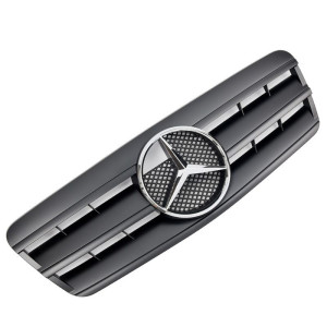 Grill | geschikt voor Mercedes-Benz | CLK-klasse 97-02 2d cou. / CLK-klasse Cabriolet 98-03 2d cab. | W208/C208/A208 | AMG-Look | zwart en chroom Mat