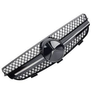 Grill | geschikt voor Mercedes-Benz CLK-Klasse W209 Coupé / Cabrio 2002-2010 | AMG - Look | stuk glanzend abs | | zwart