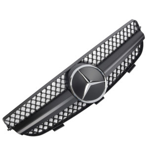 Grill | geschikt voor Mercedes-Benz CLK-Klasse W209 Coupé / Cabrio 2002-2010 | AMG - Look | stuk mat abs | | zwartchroom