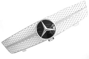 Grill | geschikt voor Mercedes-Benz CLS-Klasse W219 Sedan 2008-2010 | AMG - Look | stuk abs | | chroom