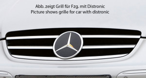 Grill zwart/chroom, Mercedes CLK (W209) | CLK-Klasse (W209): 00.02-06.04 (tot Facelift / tot model 2005), 07.04- (vanaf Facelift / vanaf model 2005) - Coupé, Cabrio | stuk abs | Rieger Tuning