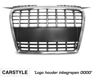 Grill | geschikt voor Audi | A3 05-08 3d hat. / A3 Sportback 04-08 5d hat. | S8-Look | chroom en zwart Mat en glanzend (combinatie)