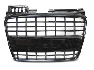Grill | geschikt voor Audi | A4 04-07 4d sed. / A4 Avant 04-08 5d sta. / A4 Cabriolet 05-08 2d cab. | S8-Look | ABS Kunststof zwart Glanzend