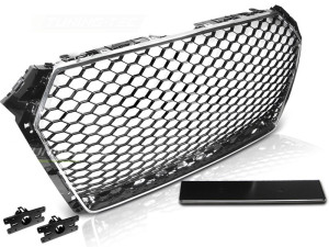 Grill | Audi | A4 15- 4d sed. / A4 Avant 2015-2019 5d sta. | B9 | RS-Style | ABS Kunststof chroom en zwart Glanzend