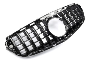Grill | geschikt voor Mercedes-Benz | E-klasse 13-16 4d sed. / E-klasse Estate 13-16 5d sta. | W212 / S212 | PANAMERICANA - Look | Glanzend zwart