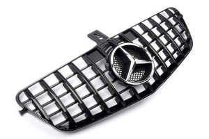 Grill | Mercedes-Benz | E-klasse 09-13 4d sed. / E-klasse Estate 09-13 5d sta. | W212 / S212 | PANAMERICANA AMG GT-Look | Mercedes Ster chroom Glanzend zwart