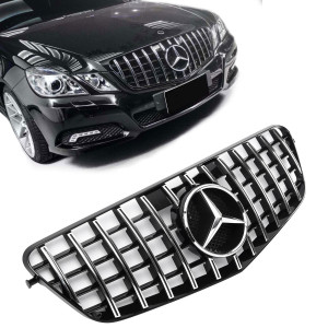 Grill | Mercedes-Benz | E-klasse 09-13 4d sed. / E-klasse Estate 09-13 5d sta. | W212 / S212 | PANAMERICANA AMG GT-Look | Glanzend zwart en chroom | 04