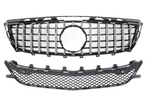 Grill | geschikt voor Mercedes-Benz | CLS-klasse 10-14 4d sed. / CLS-klasse Shooting Brake 12-14 5d sta. | W218 | PANAMERICANA AMG-Look | Glanzend zwart en chroom